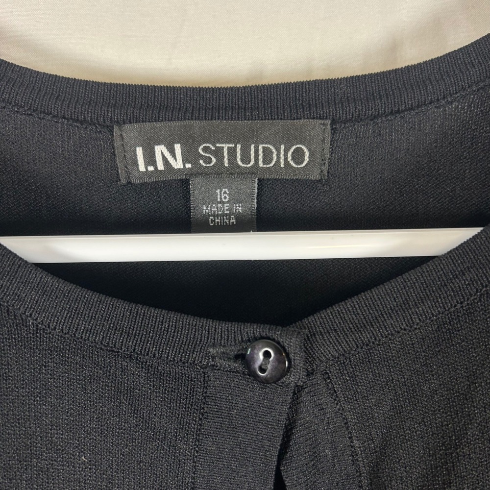 I.N. Studio Women 16 Floral Dress and Bolero Jacket Set Black Multi 2 Piece - Picture 2 of 7